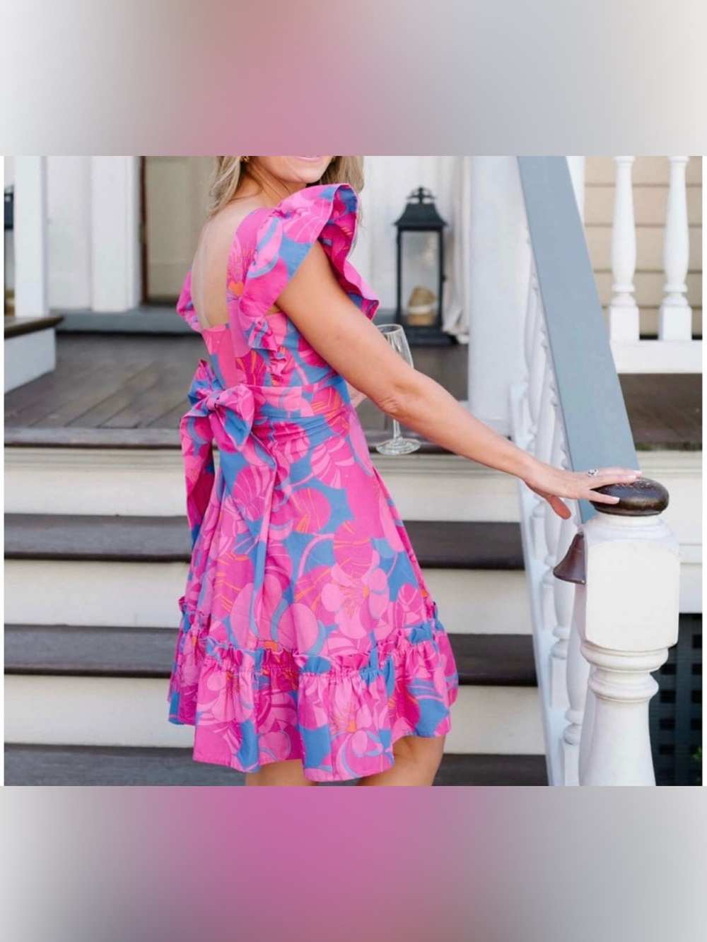 Tuckernuck X Cameran Eubanks Wimberly Wild Azalea Dress Linen Pink Dress Medium - Picture 6 of 11